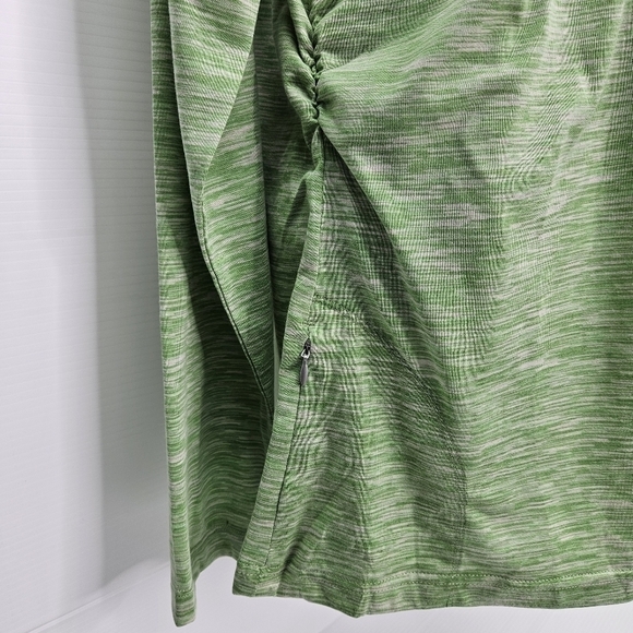 Woolrich Athleisure Top XXL Zip Pocket Dri Release Green Slim Fit Ruched Tee NWT - Picture 8 of 16